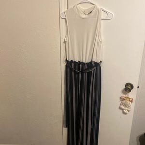 Black and white stripped jumpsuit